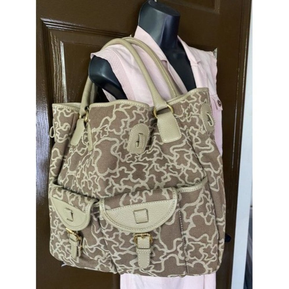 Tous Euc Beige Faux Fur Shoulder Bag - Picture 8 of 10